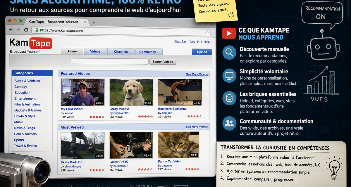 KamTape - Le site qui ressuscite le YouTube de 2005